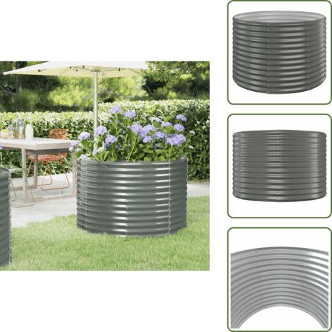 Fioriera da giardino - vidaXL Letto Giardino Acciaio Zincato 100x100x68cm Grigio - Letto rialzato