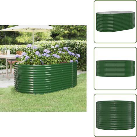Fioriera da giardino - vidaXL Letto Giardino Acciaio Zincato 175x100x68 cm Verde - Letto da balcone