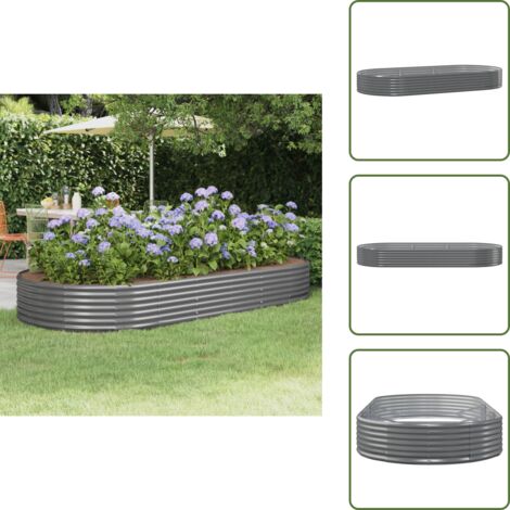 Fioriera da giardino - vidaXL Letto Giardino Acciaio Zincato 296x140x36cm Grigio - Letto da balcone