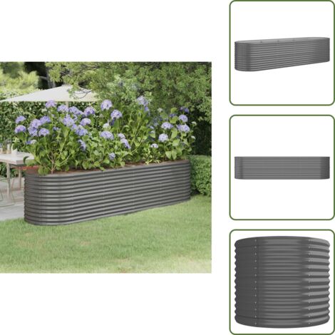 Fioriera da giardino - vidaXL Letto Giardino Acciaio Zincato 296x80x68 cm Grigio - Letto da balcone