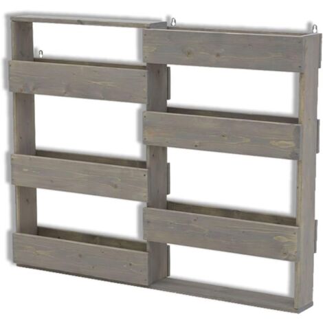 Fioriera da parete in Legno, con Ganci per Piante Aromatiche e Fiori, 116x18x93h cm