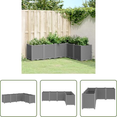 Fioriera da patio -  Fioriera da Giardino Grigio Chiaro 160x120x53 cm in PP