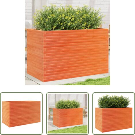 Fioriera da patio -  Fioriera Giardino Marrone Cera 110x60x68,5 Legno Massello Pino
