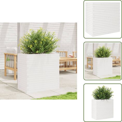 Fioriera da patio - vidaXL Fioriera da Giardino Bianca 70x40x68,5cm Legno Massello di Pino - Fioriera in pino