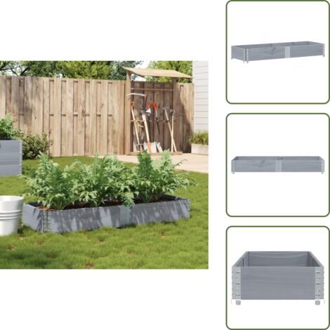 Fioriera da terrazza - vidaXL Fioriera da Giardino Grigia 150x50 cm Legno Massello di Pino - Fioriera pieghevole