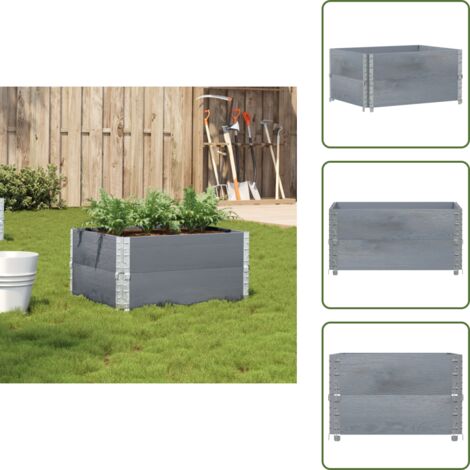 Fioriera da terrazza - vidaXL Fioriera da Giardino Grigia 80x60 cm Legno Massello di Pino - Fioriera pieghevole
