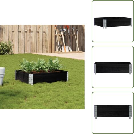 Fioriera da terrazza - vidaXL Fioriera da Giardino Nera 80x60 cm in Legno Massello di Pino - Fioriera pieghevole