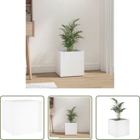 Fioriera decorativa -  Fioriera Bianco Lucido 40x40x40 cm in Legno Multistrato