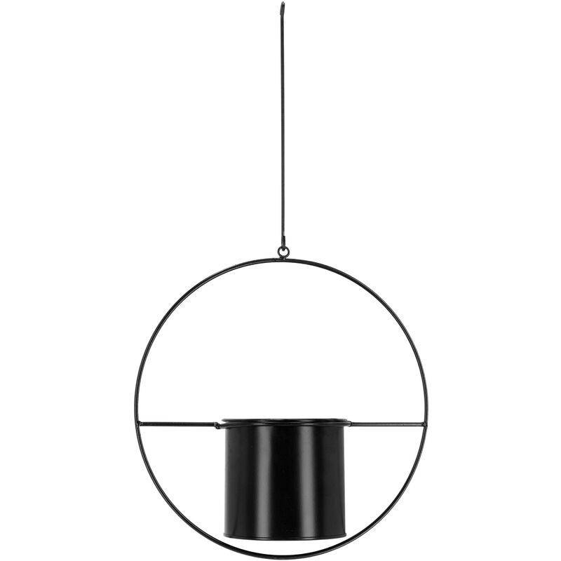 Image of Esschert's Garden - Fioriera decorativa rotonda per interni in metallo nero Da appendere