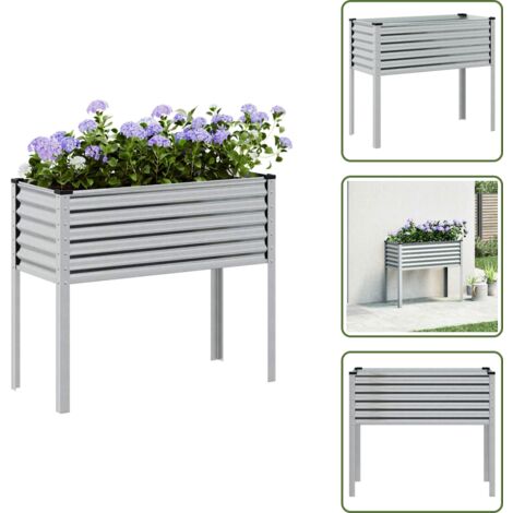 Fioriera decorativa - vidaXL Fioriera da giardino 100x45x90 cm in acciaio zincato - Fioriera per giardino