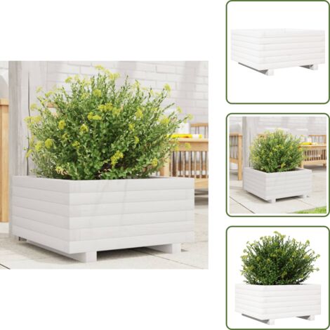 Fioriera decorativa - vidaXL Fioriera da Giardino Bianca 50x50x26,5cm Legno Massello di Pino - Fioriera per piante