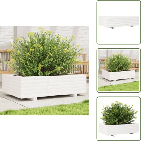 Fioriera decorativa - vidaXL Fioriera da Giardino Bianca 90x60x26,5cm Legno Massello di Pino - Fioriera per piante