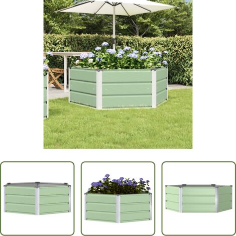 Fioriera esagonale -  Fioriera Verde Pastello 129 x 129 x 45 cm Acciaio