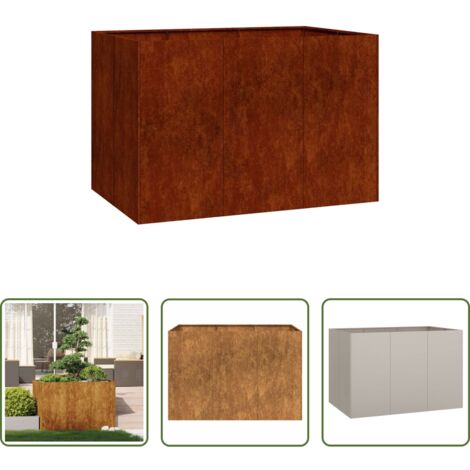 Fioriera esterna -  Fioriera Arrugginita 120x80x80 cm in Acciaio Corten