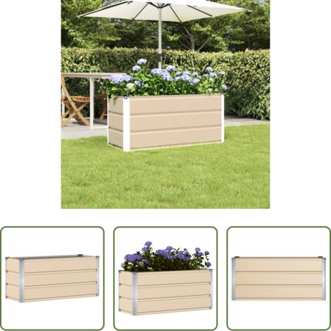 Fioriera esterna -  Fioriera Avorio 100 x 40 x 45 cm Acciaio