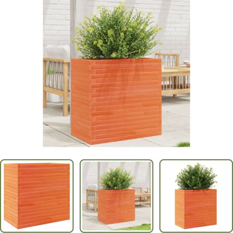 Fioriera esterna -  Fioriera Giardino Marrone Cera 70x40x68,5cm Legno Massello Pino