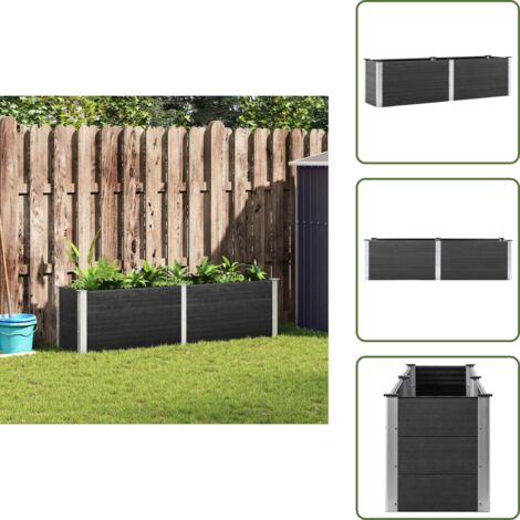 Fioriera esterna - vidaXL Fioriera Rialzata da Giardino 200x50x54 cm in WPC Grigio - Fioriera in legno plastica