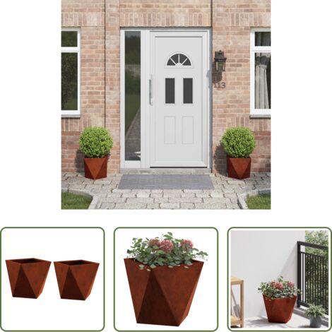 Fioriera -  Fioriera 2 pcs Ruggine 30 x 30 x 30 cm