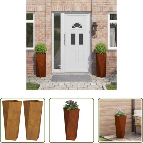 Fioriera -  Fioriera 2 pcs Ruggine 30 x 30 x 75 cm