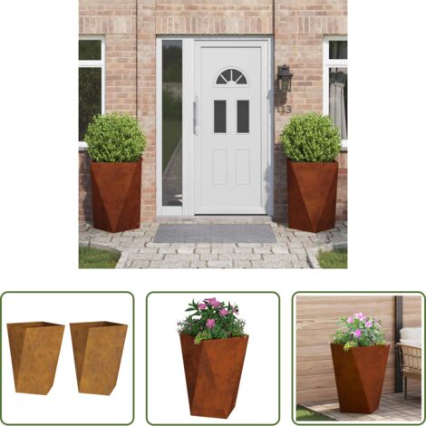 Fioriera -  Fioriera 2 pcs Ruggine 50 x 50 x 75 cm