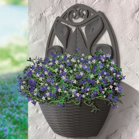 Vasi Da Parete Per Esterni.Piante Esterno Vaso Da Parete Muro Per Piante Fiori Antracite In Plastica Gerla Paglia Bama Articoli Per Il Giardino E L Arredamento Di Esterni Prodotti Per La Cura Delle Piante E Del Terreno