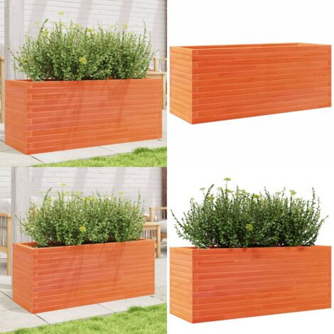 Fioriera Giardino 110x40x45,5cm Legno Massello Pino - Fioriera in legno - Fioriera in pino