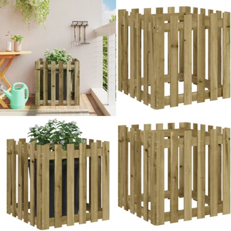 Fioriera Giardino a Recinzione 60x60x60 cm in Pino Impregnato - Fioriera in legno - Fioriera in pino