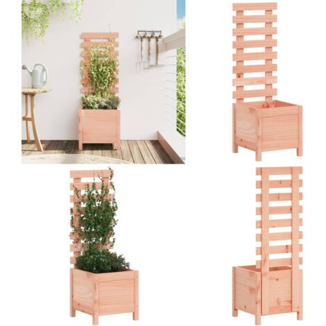 Fioriera Giardino con Rastrelliera 39x39,5x114cm Legno Douglas - Fioriera in legno - Fioriera con rastrelliera