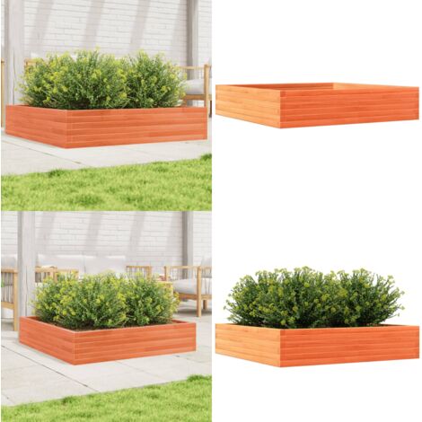 Fioriera Giardino Marrone Cera 110x110x23cm Legno Massello Pino - Fioriera in legno - Fioriera marrone