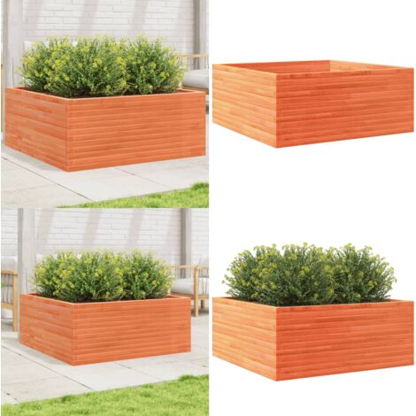 Fioriera Giardino Marrone Cera 110x110x46cm Legno Massello Pino - Fioriera in legno - Fioriera marrone
