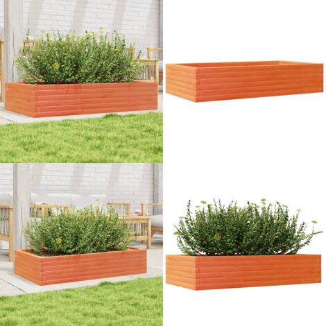Fioriera Giardino Marrone Cera 110x60x23 cm Legno Massello Pino - Fioriera in legno - Fioriera marrone