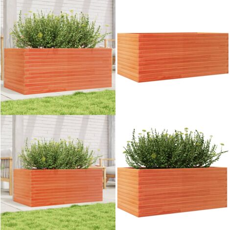 Fioriera Giardino Marrone Cera 110x60x46 cm Legno Massello Pino - Fioriera in legno - Fioriera marrone