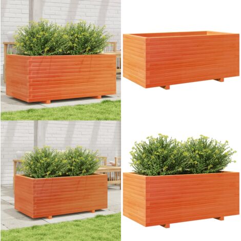 Fioriera Giardino Marrone Cera 110x60x49,5 Legno Massello Pino - Fioriera da patio - Fioriera in legno
