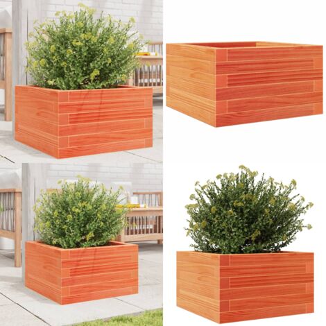 Fioriera Giardino Marrone Cera 40x40x23 cm Legno Massello Pino - Fioriera in legno - Fioriera marrone
