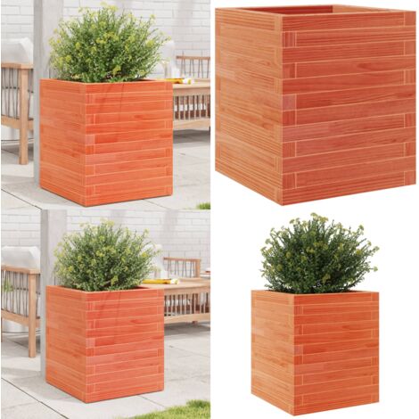 Fioriera Giardino Marrone Cera 40x40x46 cm Legno Massello Pino - Fioriera in legno - Fioriera marrone