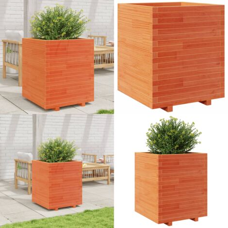 Fioriera Giardino Marrone Cera 60x60x72,5cm Legno Massello Pino - Fioriera in legno - Fioriera da patio