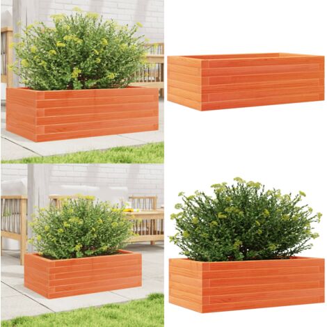 Fioriera Giardino Marrone Cera 70x40x23cm Legno Massello Pino - Fioriera in legno - Fioriera marrone