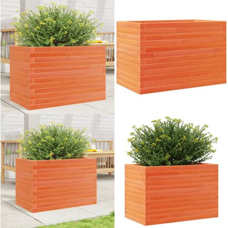 Fioriera Giardino Marrone Cera 70x40x46 cm Legno Massello Pino - Fioriera in legno - Fioriera marrone