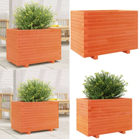 Fioriera Giardino Marrone Cera 70x40x49,5cm Legno Massello Pino - Fioriera in legno - Fioriera da patio