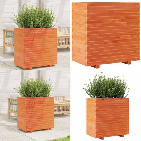 Fioriera Giardino Marrone Cera 70x40x72 cm Legno Massello Pino - Fioriera da patio - Fioriera in legno