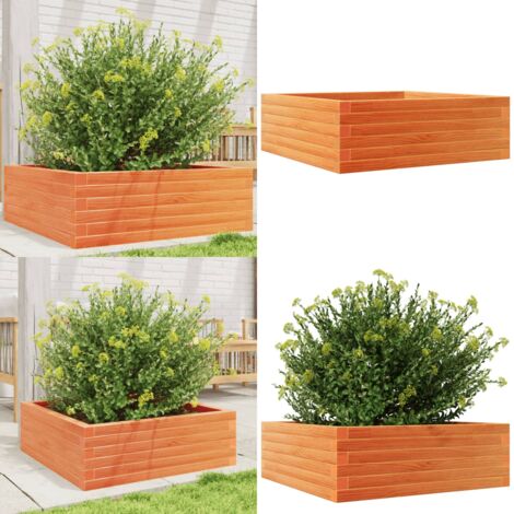 Fioriera Giardino Marrone Cera 70x70x23 cm Legno Massello Pino - Fioriera in legno - Fioriera marrone