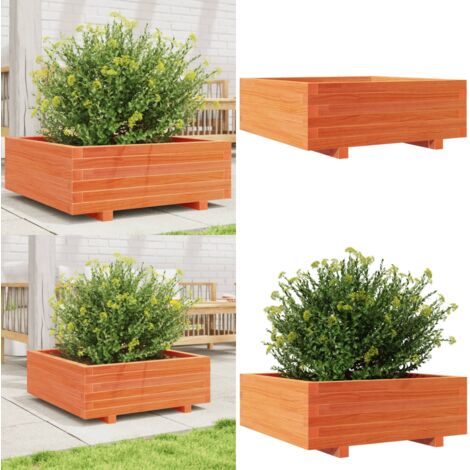 Fioriera Giardino Marrone Cera 70x70x26,5cm Legno Massello Pino - Fioriera in legno - Fioriera marrone