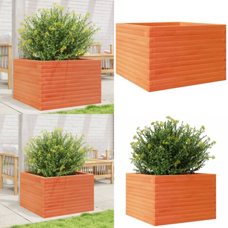 Fioriera Giardino Marrone Cera 70x70x45,5cm Legno Massello Pino - Fioriera in legno - Fioriera marrone