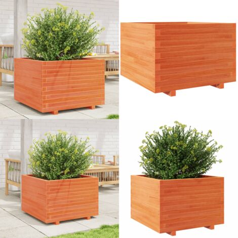 Fioriera Giardino Marrone Cera 70x70x49,5cm Legno Massello Pino - Fioriera esterna - Fioriera in legno
