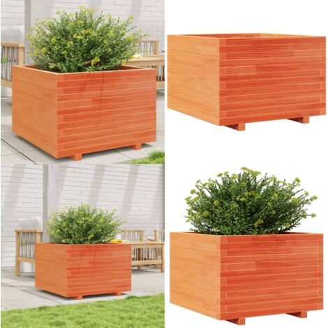 Fioriera Giardino Marrone Cera 70x70x49,5cm Legno Massello Pino - Fioriera in legno - Fioriera marrone