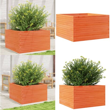 Fioriera Giardino Marrone Cera 80x80x45,5cm Legno Massello Pino - Fioriera in legno - Fioriera marrone