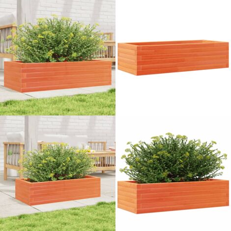 Fioriera Giardino Marrone Cera 90x40x23 cm Legno Massello Pino - Fioriera in legno - Fioriera marrone