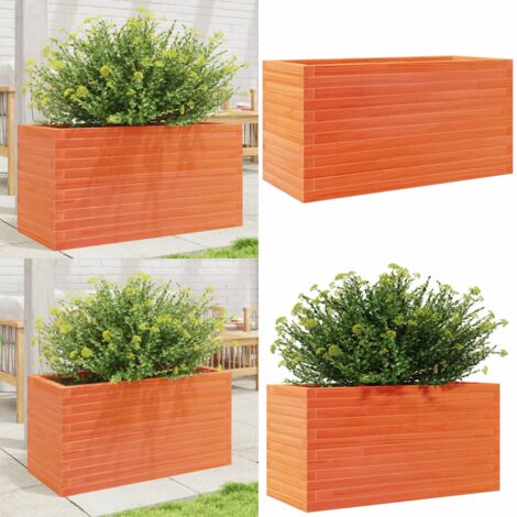 Fioriera Giardino Marrone Cera 90x40x45,5cm Legno Massello Pino - Fioriera in legno - Fioriera marrone