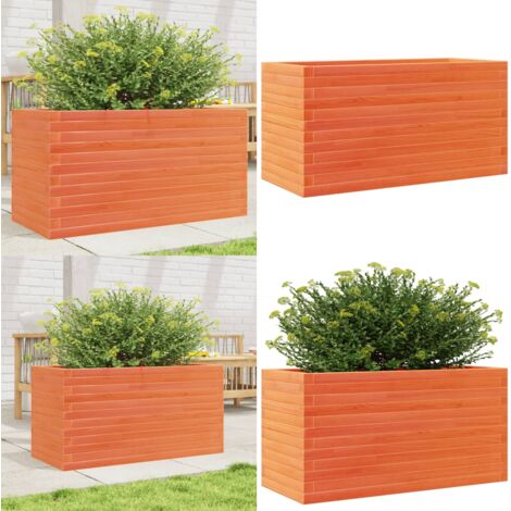 Fioriera Giardino Marrone Cera 90x40x46 cm Legno Massello Pino - Fioriera in legno - Fioriera marrone