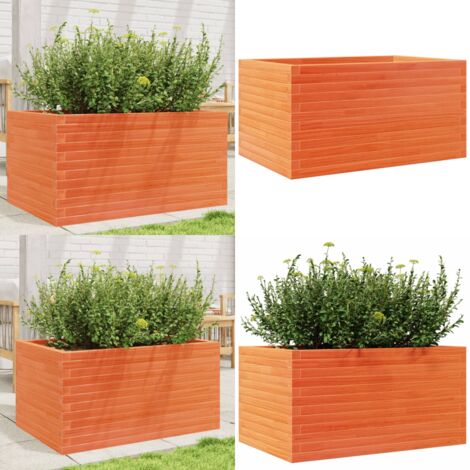 Fioriera Giardino Marrone Cera 90x60x45,5cm Legno Massello Pino - Fioriera in legno - Fioriera marrone